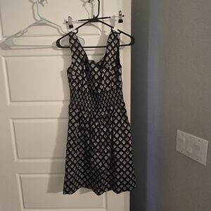 Elegant Black and White Checkered Dress